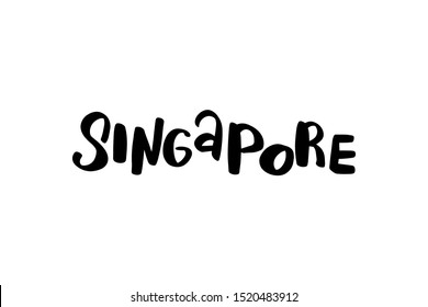 Inspirational handwritten brush lettering singapore. Vector calligraphy illustration isolated on white background. Typography for banners, badges, postcard, t-shirt, prints, posters.