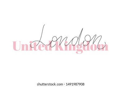 Inspirational handwritten brush lettering United Kingdom London. Vector calligraphy illustration isolated on white background. Typography for banners, badges, postcard, t-shirt, prints, posters.