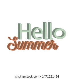 Inspirational handwritten type for hello summer. Typography for banners, badges, postcard, t-shirt, prints.