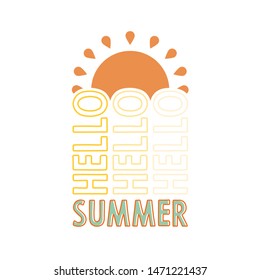 Inspirational handwritten type for hello summer. Typography for banners, badges, postcard, t-shirt, prints.