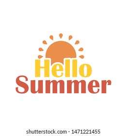 Inspirational handwritten type for hello summer. Typography for banners, badges, postcard, t-shirt, prints.