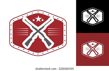 inspirational hunter logo design illustration for icon and banner logo