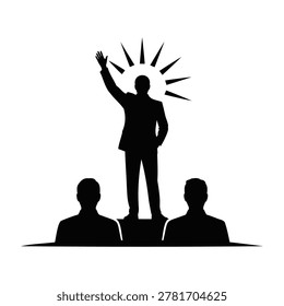 Inspirational Leader Addressing a Crowd Vector Icon