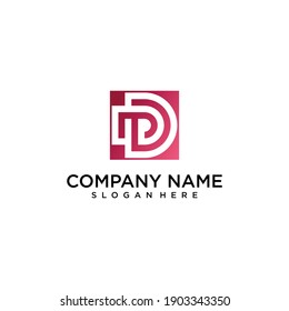 Inspiration Buchstaben d monogram Logo Design mit modernem Konzept hellfarben Premium Vector. Teil 2