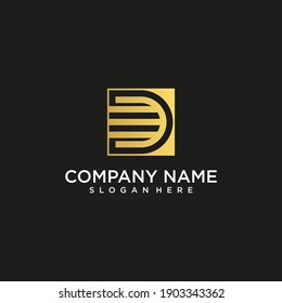 Inspirational letter d monogram logo design with modern concept gold colour Premium Vector. part 11