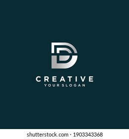 Inspirational letter d monogram logo design with modern concept silver colour Premium Vector. part 4