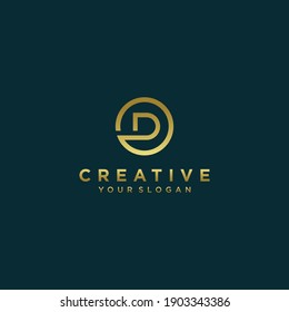 Inspirational letter d monogram logo design with modern concept gold colour Premium Vector. part 4