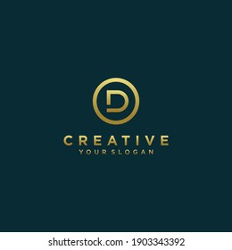 Inspirational letter d monogram logo design with modern concept gold colour Premium Vector. part 3