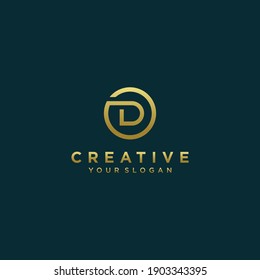 Inspirational letter d monogram logo design with modern concept gold colour Premium Vector. part 1