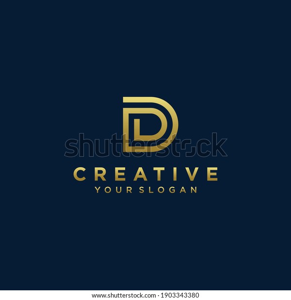 Inspirational letter d monogram\
logo design with modern concept gold colour Premium Vector. part\
6