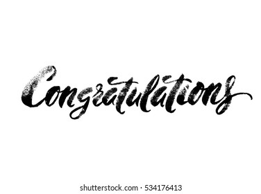 Inspirational lettering Congratulations. Hand drawn modern brush calligraphy. Vector lettering art. Ink illustration. Lettering element for graphic design. Isolated on white background.