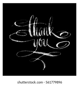 Inspirational lettering Thank You with halftone effect. Isolated on white background.