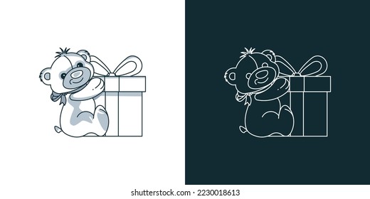 Inspirational line art gift combination bear design