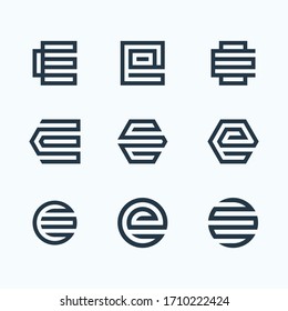 Inspirational logo design bundle that make shape of letter E