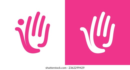 Inspirational logo design of hands combined with people.