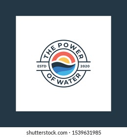 Inspirational logo design water, wave, power