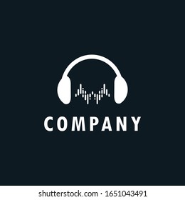 Inspirational logo: elegant headset. The logo is suitable for business companies, digital, technology etc.