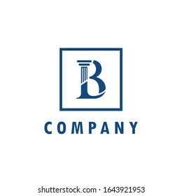 Inspirational logo: L and B logo combined with pillars. This logo is suitable for business, law etc.