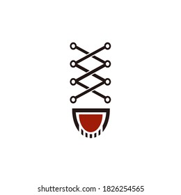 Logo inspirador de las zapatillas cuando se mira la vista frontal de la zapatería.