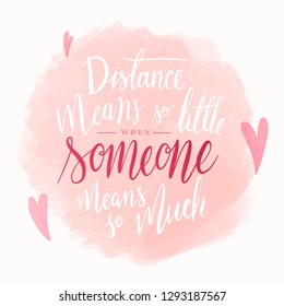 Inspirational long distance relationship text in vector