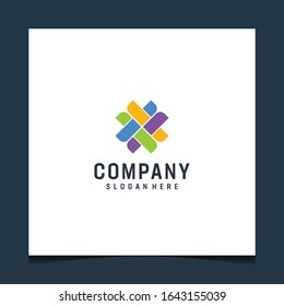 Inspirational modern logo design that contain 4 colors design that suit to be placed everywhere