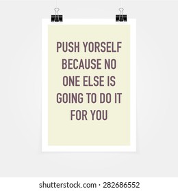 Inspirational motivating quotes on poster background.