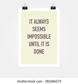 Inspirational motivating quotes on poster background.