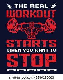 Inspirational motivational print design, Workout training gym fitness bodybuilding Graphic Vector