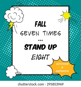 Inspirational and motivational quote is drawn in a comic style