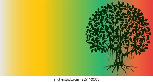 Inspirational Motivational Quote. Inspiring quotes of wisdom. Banyan tree vector.