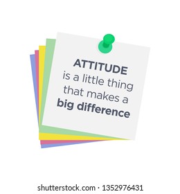 Inspirational Motivational Quote Poster Typographic Design / Attitude is a little thing that makes a big difference