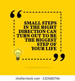 Inspirational Motivational Quote Small Steps Right Stock Vector ...