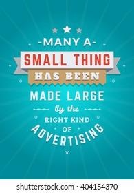 Inspirational and Motivational Quotes Typographic Poster Design in Flat Style. Vector Template for Print Design. Vector Quote, Quote Concept, Quote Background, Poster Template. Advertising Concept