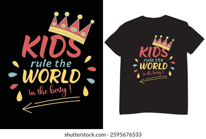 Inspirational Motivational Typography T-Shirt Design for International children's day.