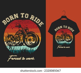 Inspirational motorcycle vintage graphics adventure touring motorbike emblem logo retro vector t shirt design