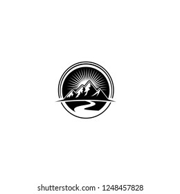 inspirational / mountain and sun logo design