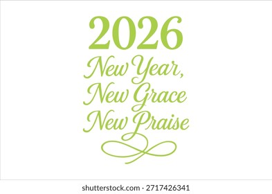 Inspirational New Year message with elegant green typography