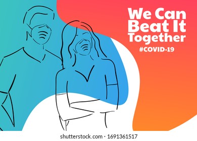 Inspirational positive quote about novel coronavirus covid-19 pandemic. Template for background, banner, poster with text inscription. Vector EPS10 illustration