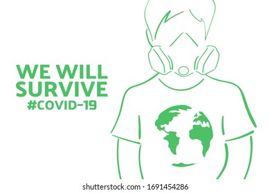 Inspirational positive quote about novel coronavirus covid-19 pandemic. Template for background, banner, poster with text inscription. Vector EPS10 illustration