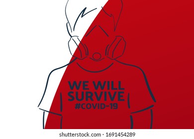 Inspirational positive quote about novel coronavirus covid-19 pandemic. Template for background, banner, poster with text inscription. Vector EPS10 illustration
