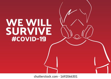 Inspirational positive quote about novel coronavirus covid-19 pandemic. Template for background, banner, poster with text inscription. Vector EPS10 illustration
