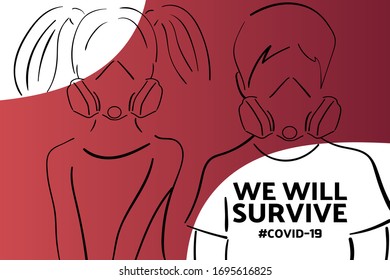 Inspirational positive quote about novel coronavirus covid-19 pandemic. Template for background, banner, poster with text inscription. Vector EPS10 illustration.