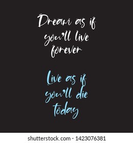inspirational quote about dreams on black background
