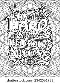 Inspirational quote coloring page for adults. Motivational quote coloring page. Affirmative quote coloring page. Positive quote coloring page for kids. Motivational Swear word. Motivational typography
