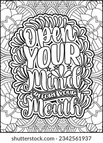 Inspirational quote coloring page for adults. Motivational quote coloring page. Affirmative quote coloring page. Positive quote coloring page for kids. Motivational Swear word. Motivational typography