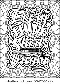 Inspirational quote coloring page for adults. Motivational quote coloring page. Affirmative quote coloring page. Positive quote coloring page for kids. Motivational Swear word. Motivational typography