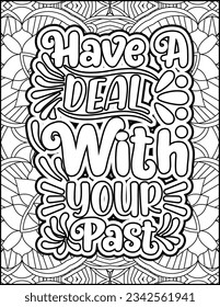 Inspirational quote coloring page for adults. Motivational quote coloring page. Affirmative quote coloring page. Positive quote coloring page for kids. Motivational Swear word. Motivational typography