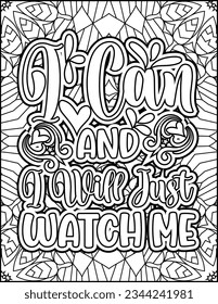 Inspirational quote coloring page for adults. Motivational quote coloring page. Affirmative quote coloring page. Positive quote coloring page for kids. Motivational Swear word. Motivational typography