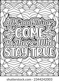 Inspirational quote coloring page for adults. Motivational quote coloring page. Affirmative quote coloring page. Positive quote coloring page for kids. Motivational Swear word. Motivational typography