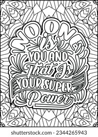 Inspirational quote coloring page for adults. Motivational quote coloring page. Affirmative quote coloring page. Positive quote coloring page for kids. Motivational Swear word. Motivational typography